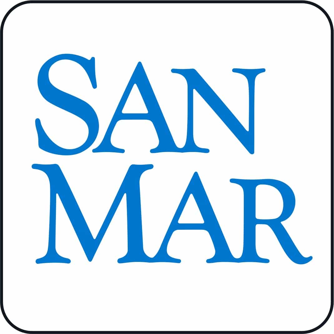 Blue "SAN MAR" logo on white background.