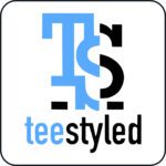 Logo for TeeStyled brand in blue and black.