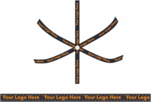 Logo design featuring customizable ribbon elements.