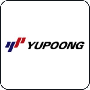Yupoong logo in red and blue colors.