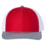 Red/ White/ Heather Grey